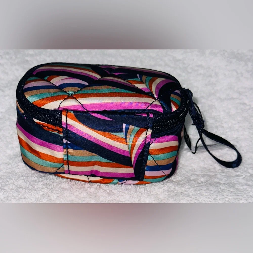 NWT Vera Bradley Ultralight Mini Zip Case.  Retired Pattern Retro Ribbon.